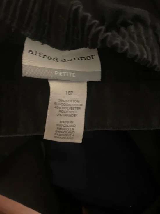 Alfred Dunner 3 Pair Straight-Leg Pants - Navy, Brown & Black 16P - Picture 7 of 8